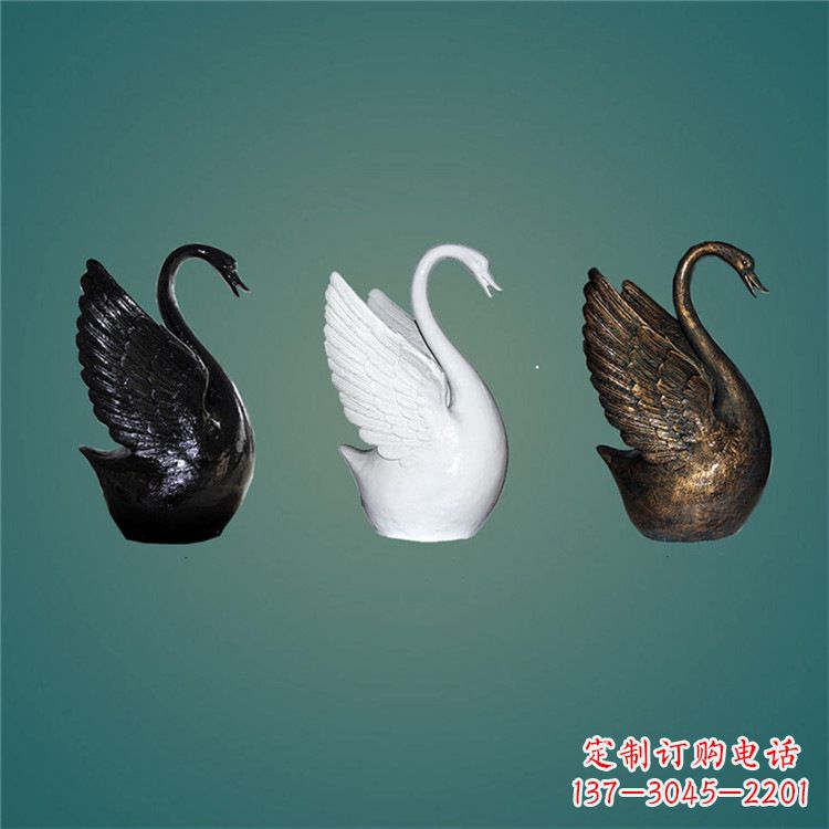 宁波玻璃钢抽象天鹅雕塑-水景水池可喷水动物雕塑摆件