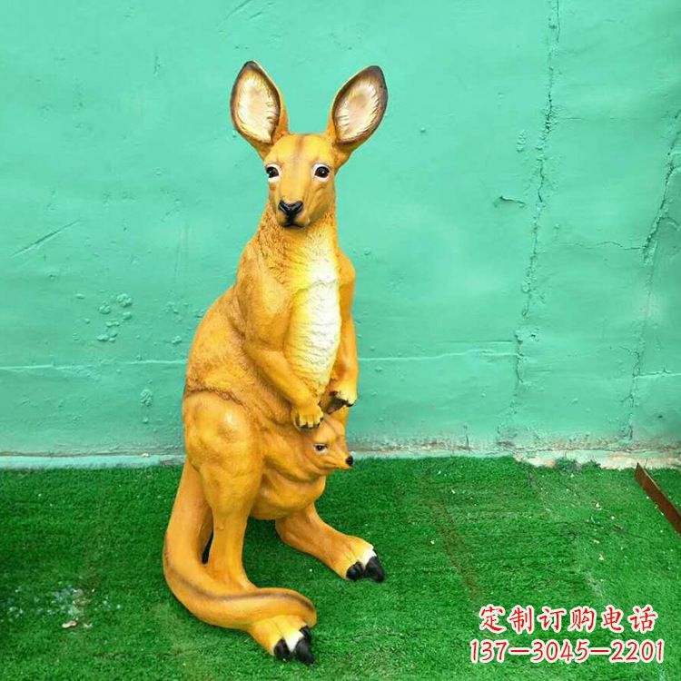 宁波玻璃钢袋鼠仿真雕塑