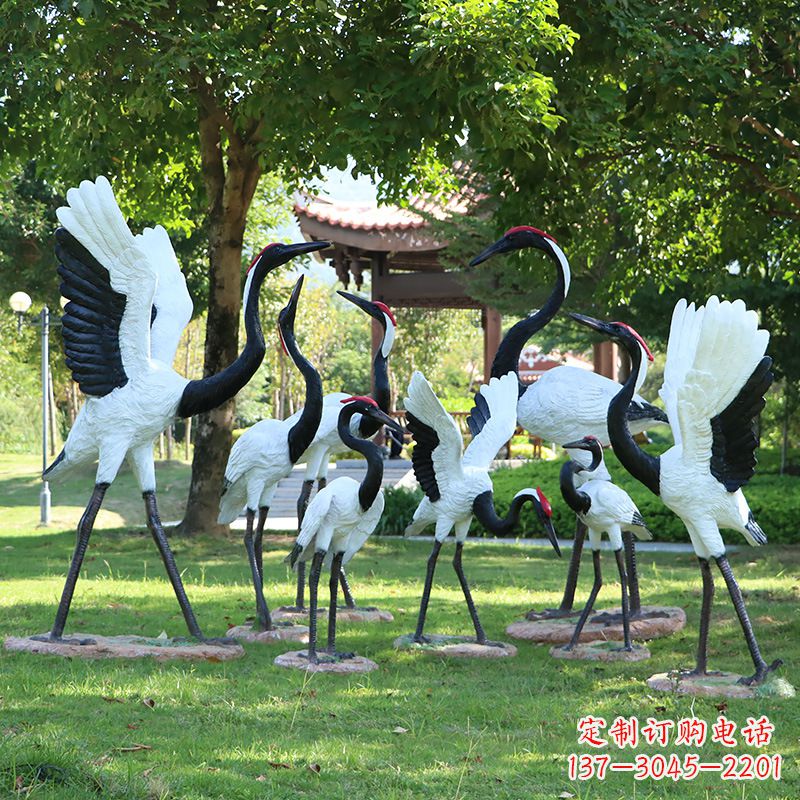 宁波玻璃钢丹顶鹤雕塑