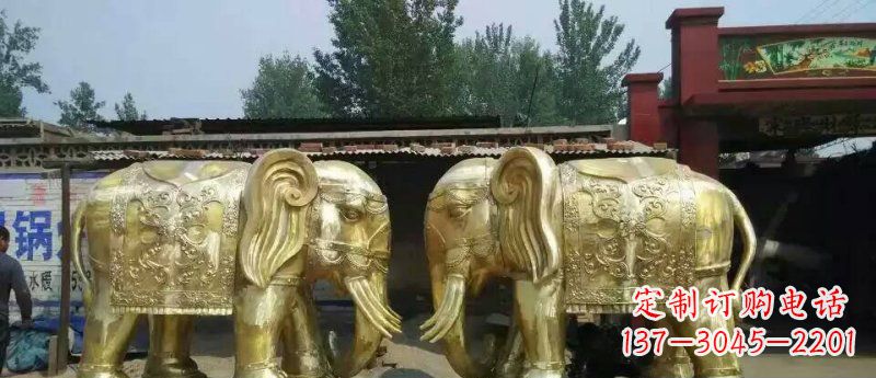 宁波玻璃钢大象雕塑仿铜雕塑的精美之作
