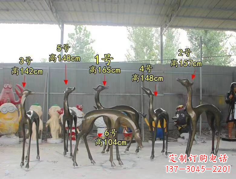 宁波玻璃钢仿铜公园小鹿雕塑