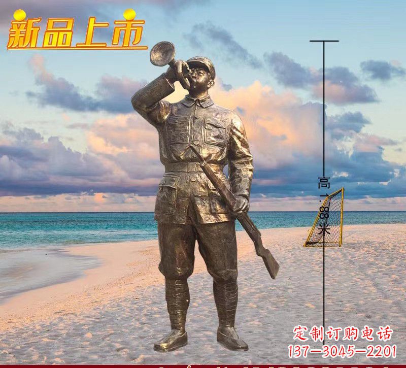 宁波玻璃钢仿铜红军人物雕塑222