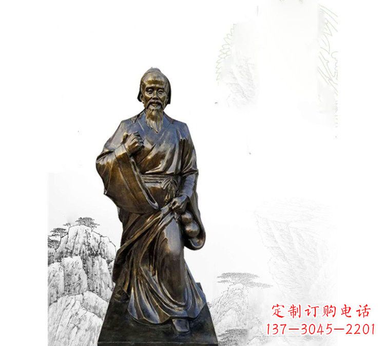 宁波玻璃钢仿铜华佗雕塑