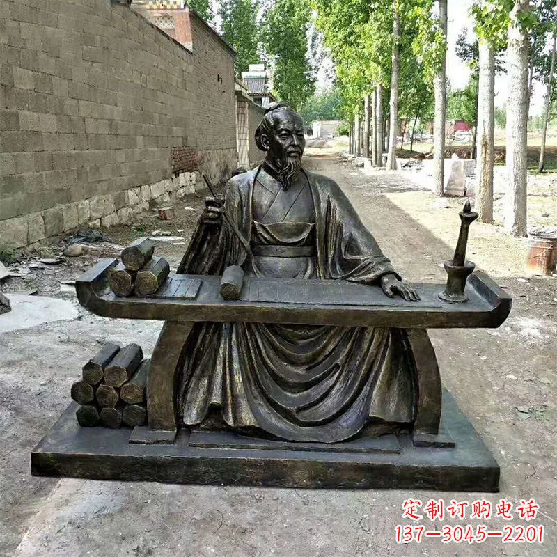 宁波玻璃钢仿铜雕刻的历史名人——张衡