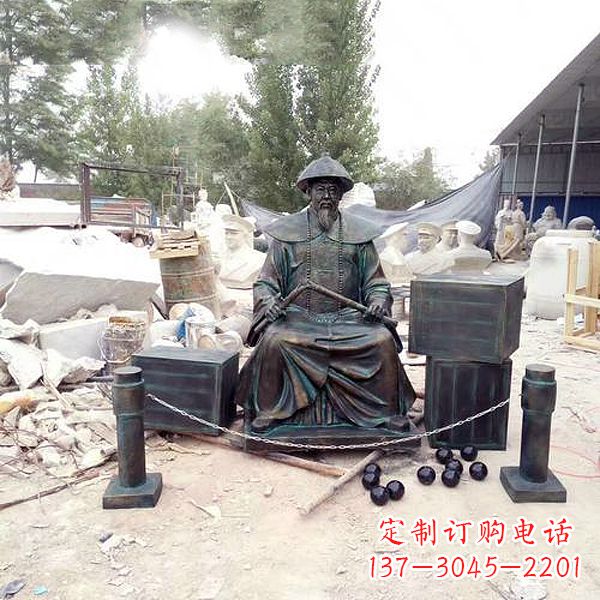 宁波林则徐雕塑以玻璃钢仿铜呈现