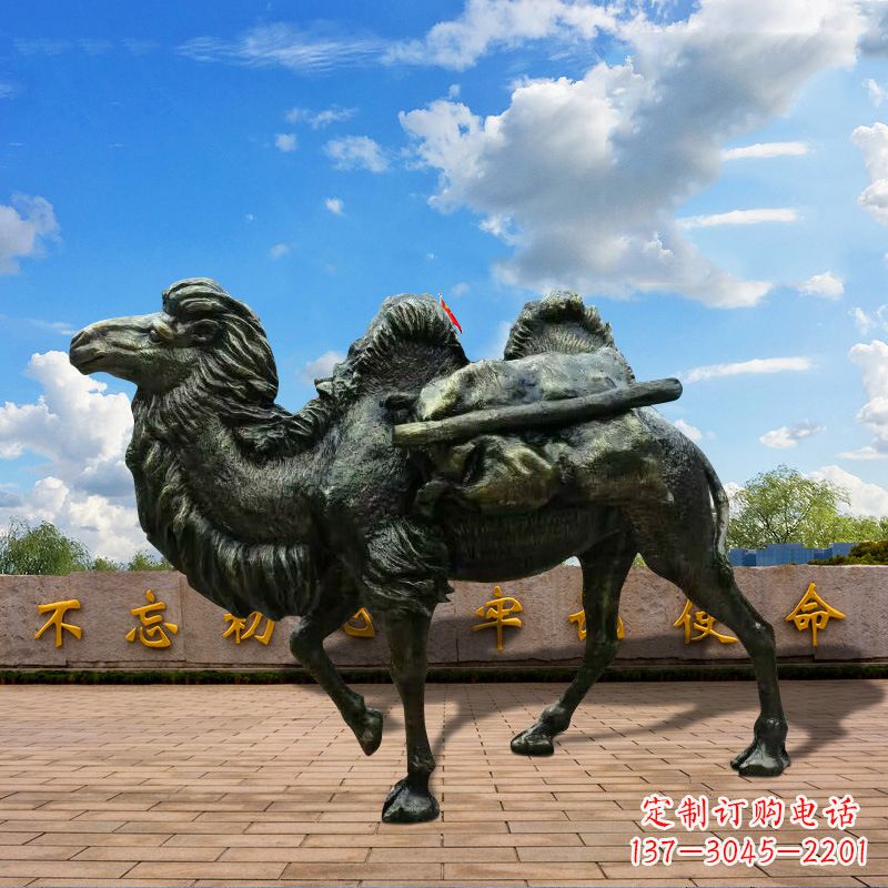 宁波玻璃钢仿铜骆驼雕塑