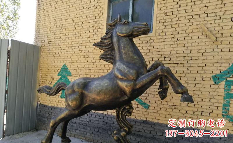 宁波玻璃钢仿铜马到成功雕塑马