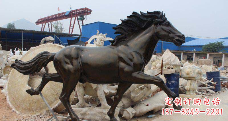 宁波玻璃钢仿铜马广场动物雕塑