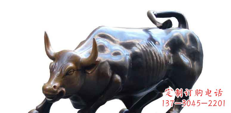 宁波玻璃钢仿铜牛公园动物雕塑_2