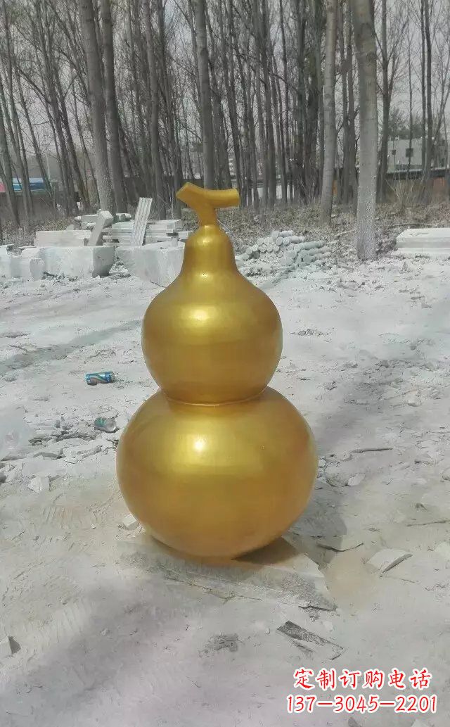 宁波玻璃钢仿铜喷漆葫芦雕塑