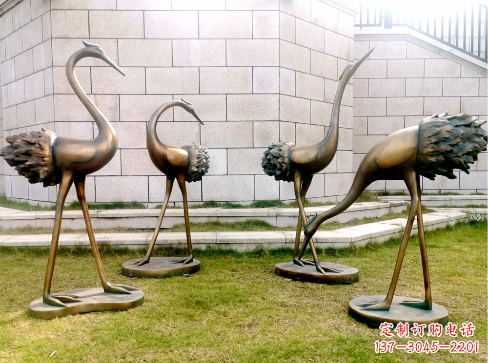 宁波玻璃钢仿铜仙鹤雕塑以自然之美为灵感