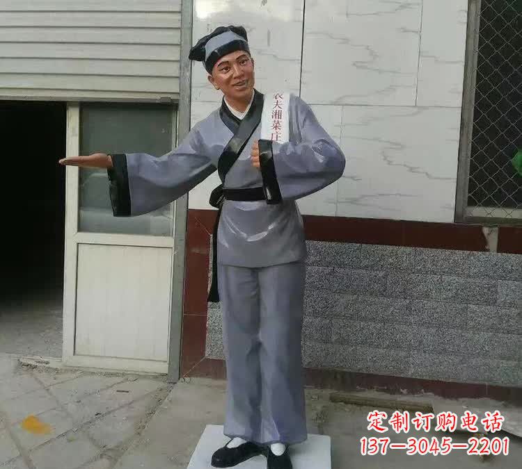 宁波玻璃钢仿真店小二雕塑