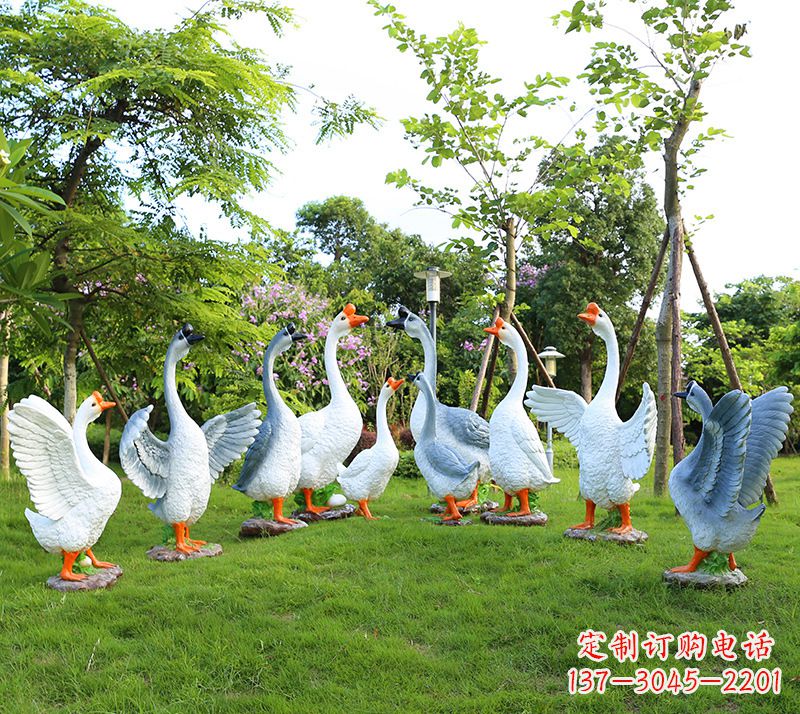 宁波玻璃钢仿真动物鹅