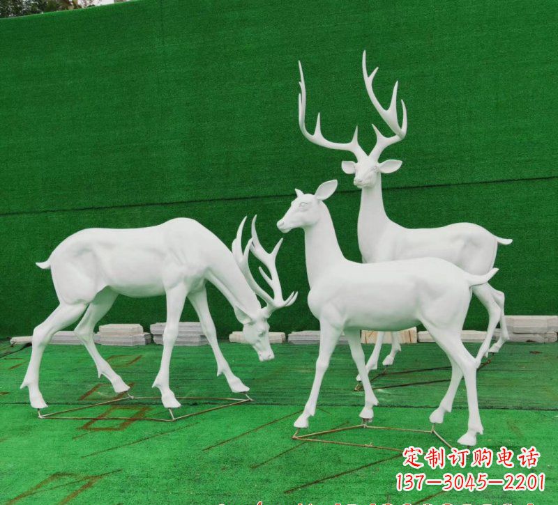 宁波玻璃钢鹿群雕塑