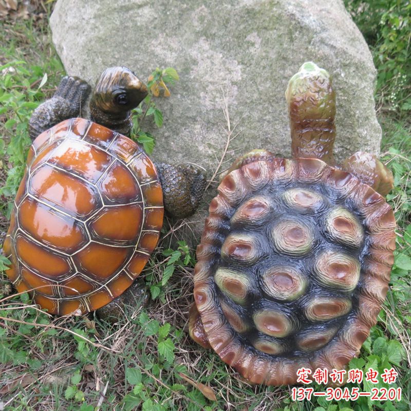 宁波玻璃钢仿真乌龟雕塑,园林陆龟海龟花园装饰摆件