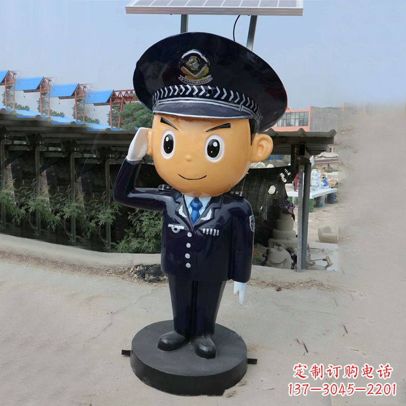 宁波警察雕塑守护社会和谐