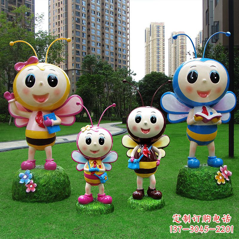 宁波玻璃钢卡通蜜蜂雕塑摆件