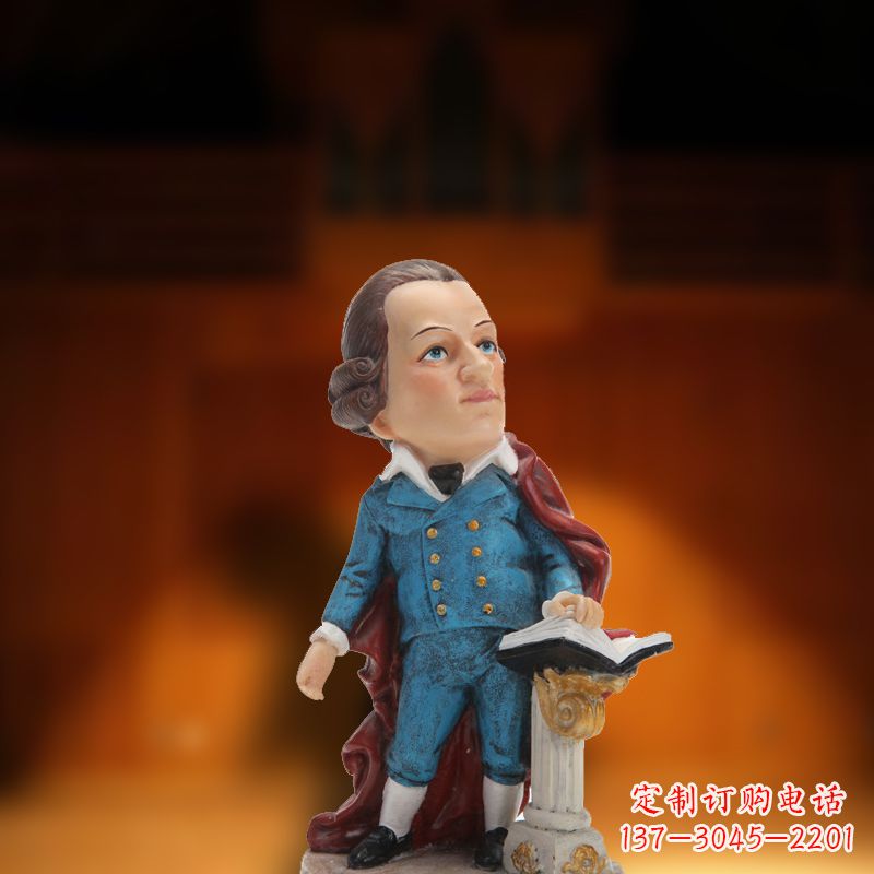 宁波玻璃钢卡通莫扎特雕塑