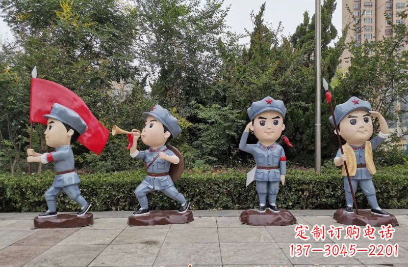 宁波红军雕塑象征着中国革命的精神