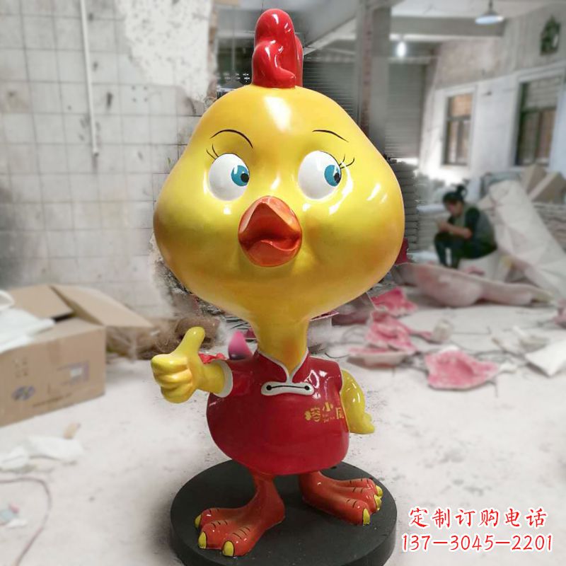 宁波玻璃钢卡通小鸡商场卖场美陈雕塑