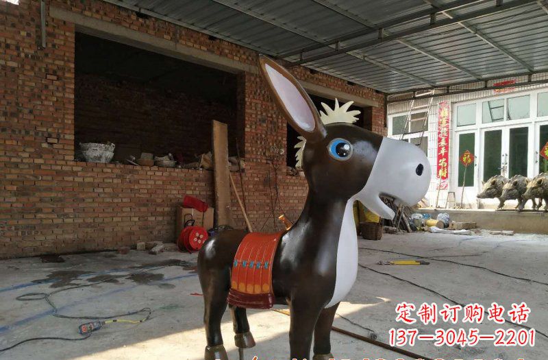 宁波玻璃钢卡通小毛驴雕塑
