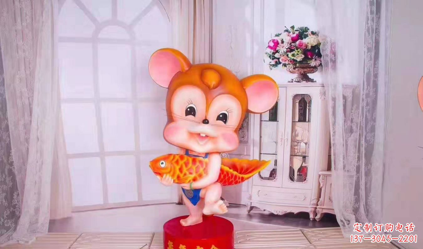 宁波玻璃钢卡通小老鼠雕塑卡通吉祥物