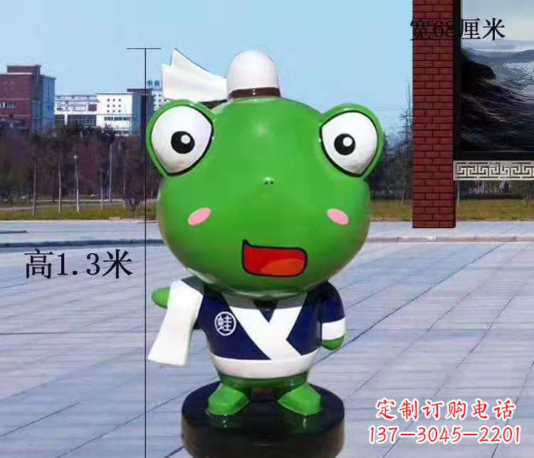 宁波玻璃钢卡通小青蛙雕塑公园景观雕塑
