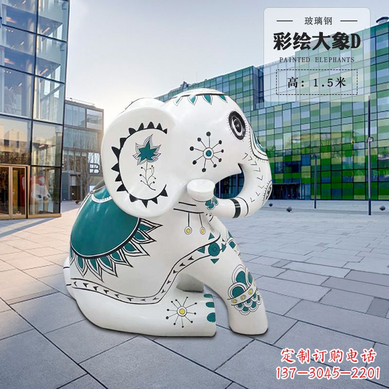 宁波玻璃钢小象雕塑精致而可爱