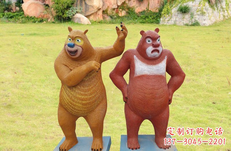 宁波玻璃钢熊大熊二雕塑浪漫的熊熊之旅