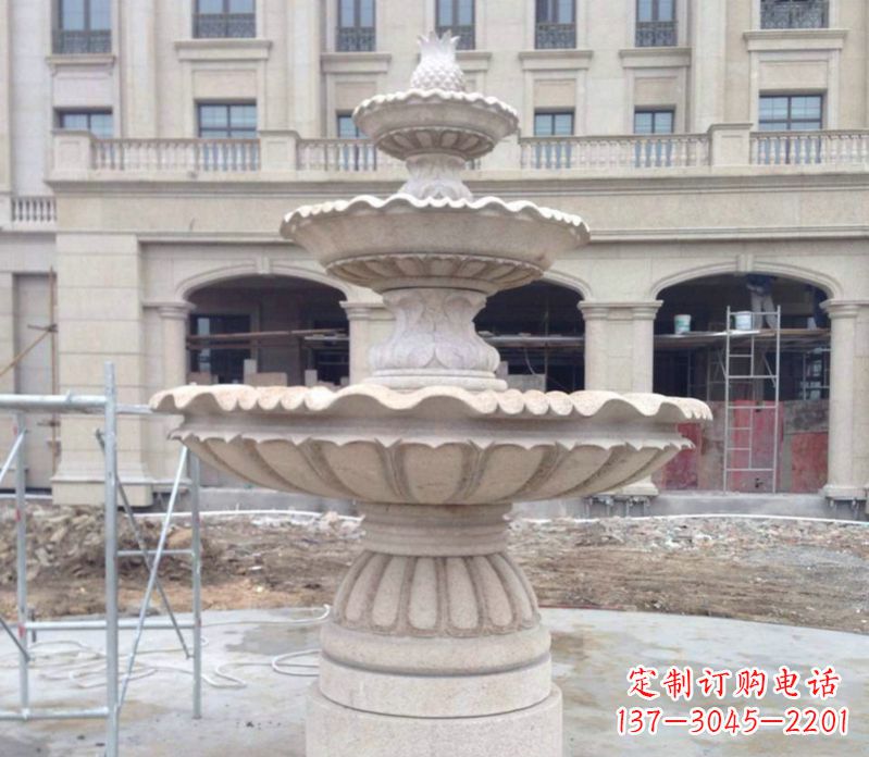 宁波菠萝多层喷泉石雕