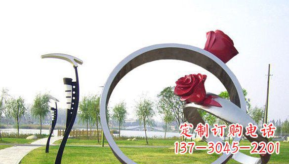 宁波不锈钢爱情戒指浪漫雕塑艺术