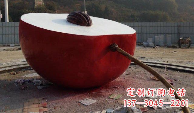 宁波不锈钢半个苹果雕塑