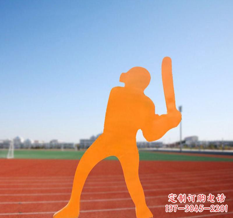 宁波不锈钢棒球运动人物雕塑