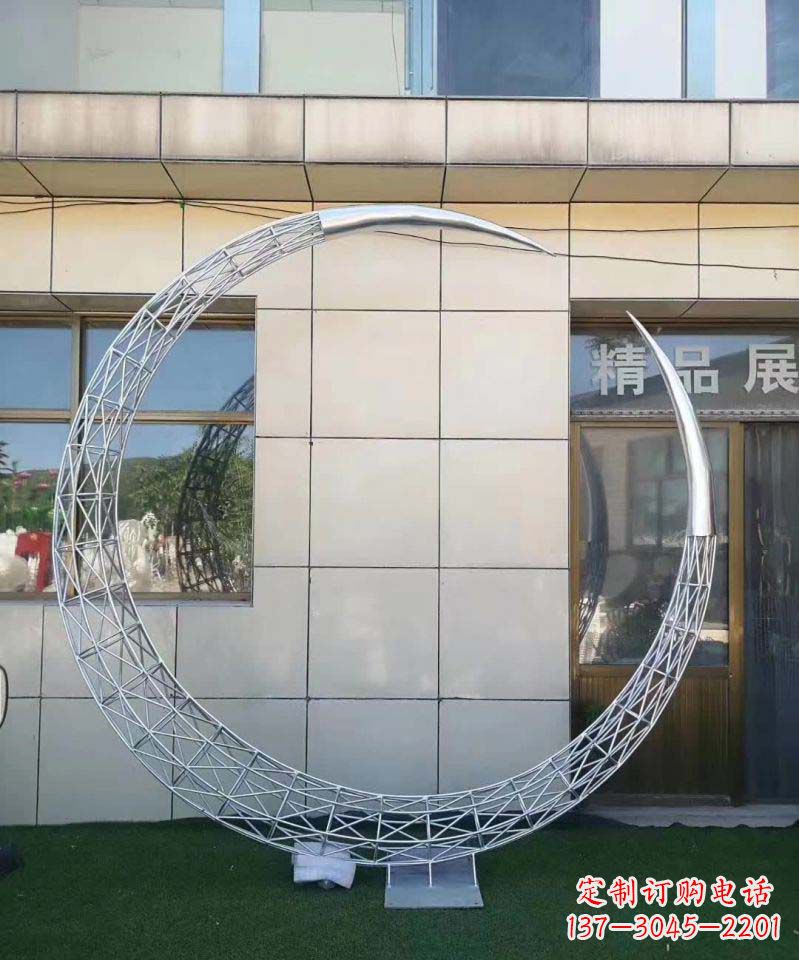 宁波不锈钢别墅月亮镂空雕塑