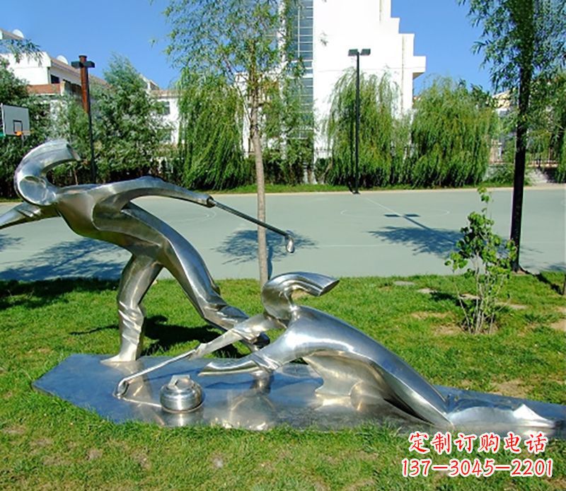 宁波不锈钢冰壶雕塑 (2)