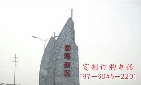 宁波不锈钢渤海新区船帆雕塑