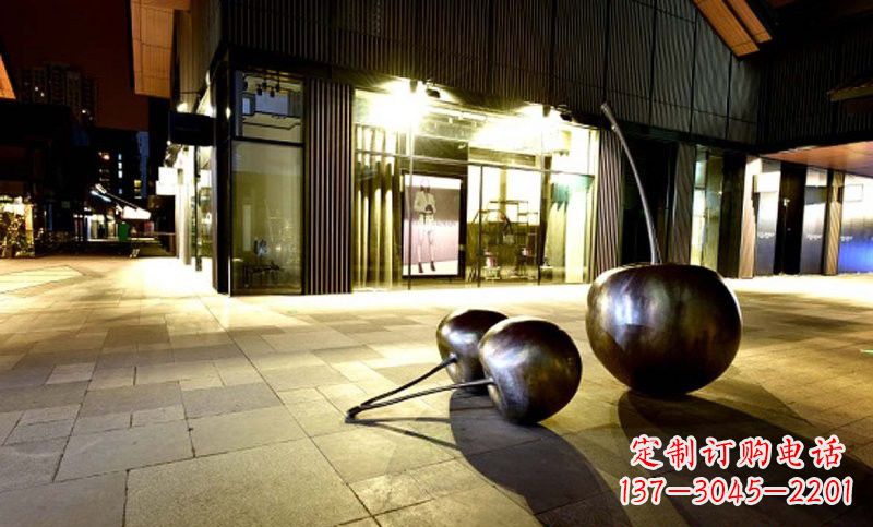 宁波不锈钢步行街樱桃雕塑