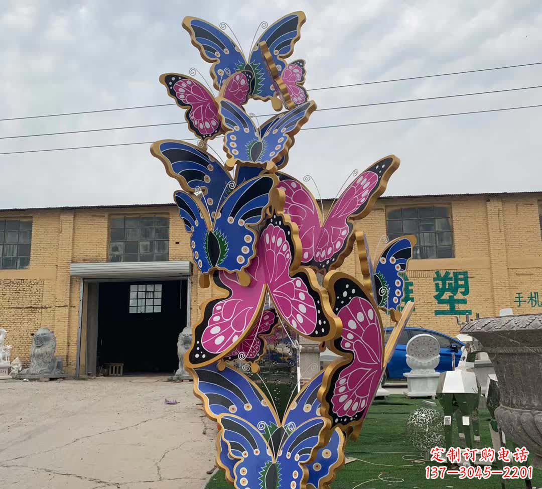 宁波不锈钢彩绘蝴蝶雕塑精美绝伦