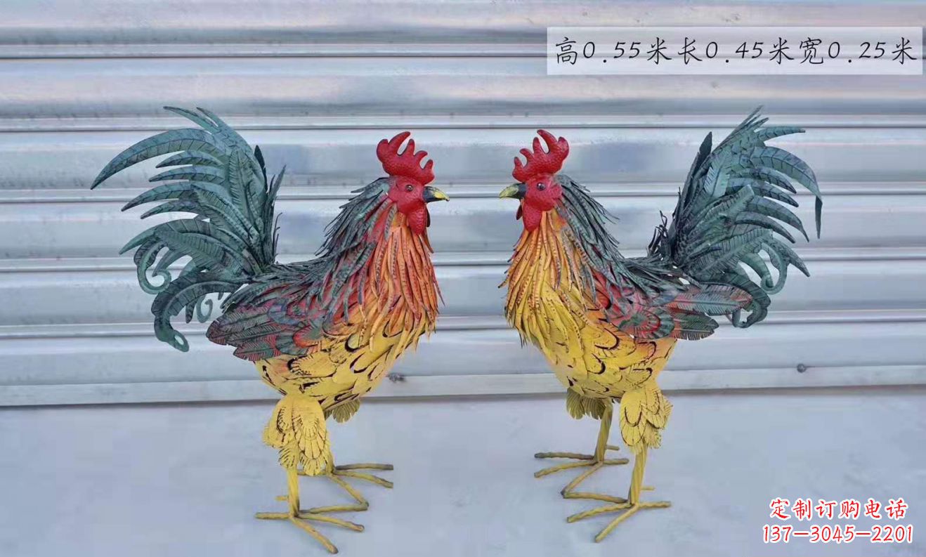 宁波不锈钢彩绘公鸡雕塑——景观雕塑的精彩绽放