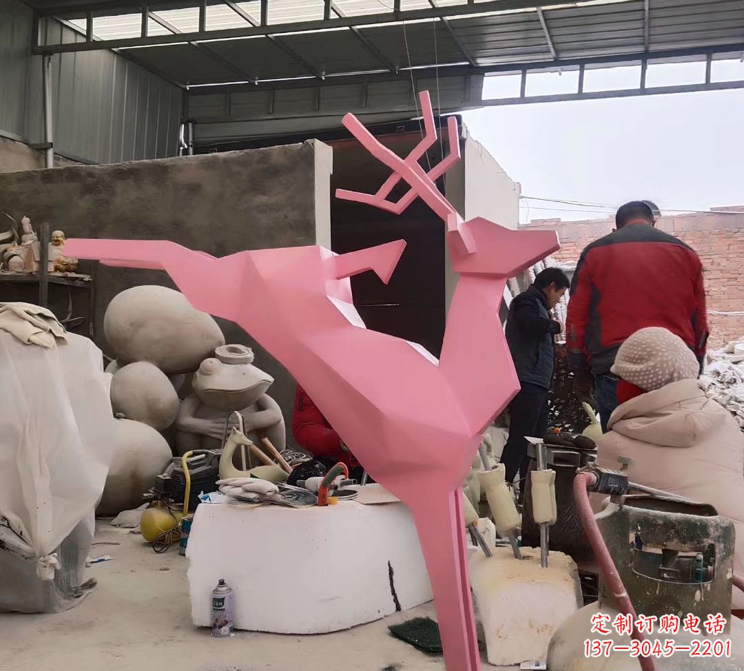 宁波不锈钢彩绘小鹿雕塑