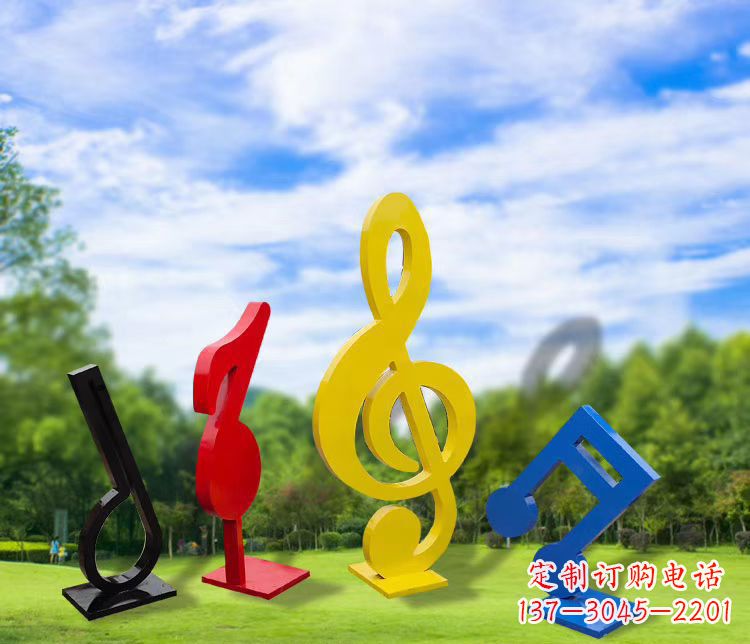 宁波不锈钢彩绘音符雕塑