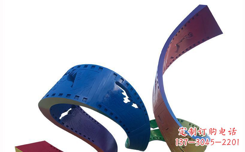 宁波不锈钢彩色胶卷公园雕塑精美的艺术珍品
