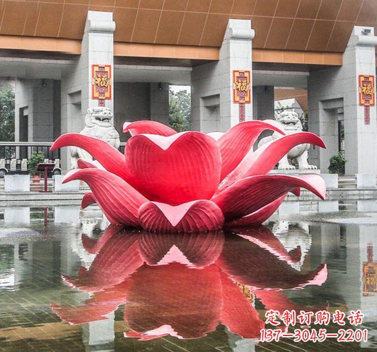 宁波不锈钢彩色莲花喷泉雕塑