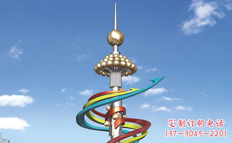 宁波不锈钢彩色飘带广场景观雕塑