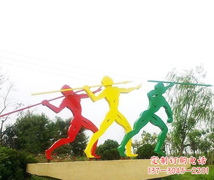 宁波不锈钢彩色扔标枪人物雕塑