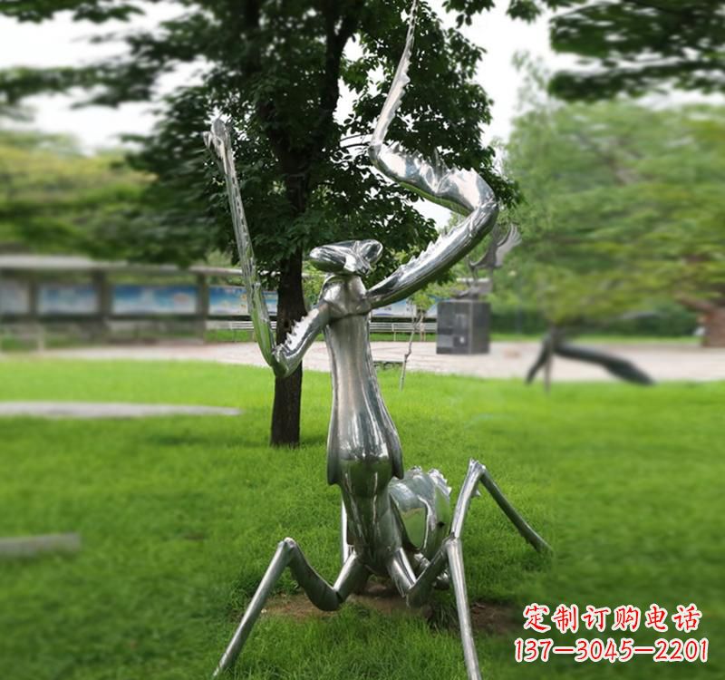 宁波不锈钢草坪螳螂雕塑