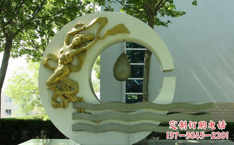 宁波不锈钢嫦娥奔月景观雕塑
