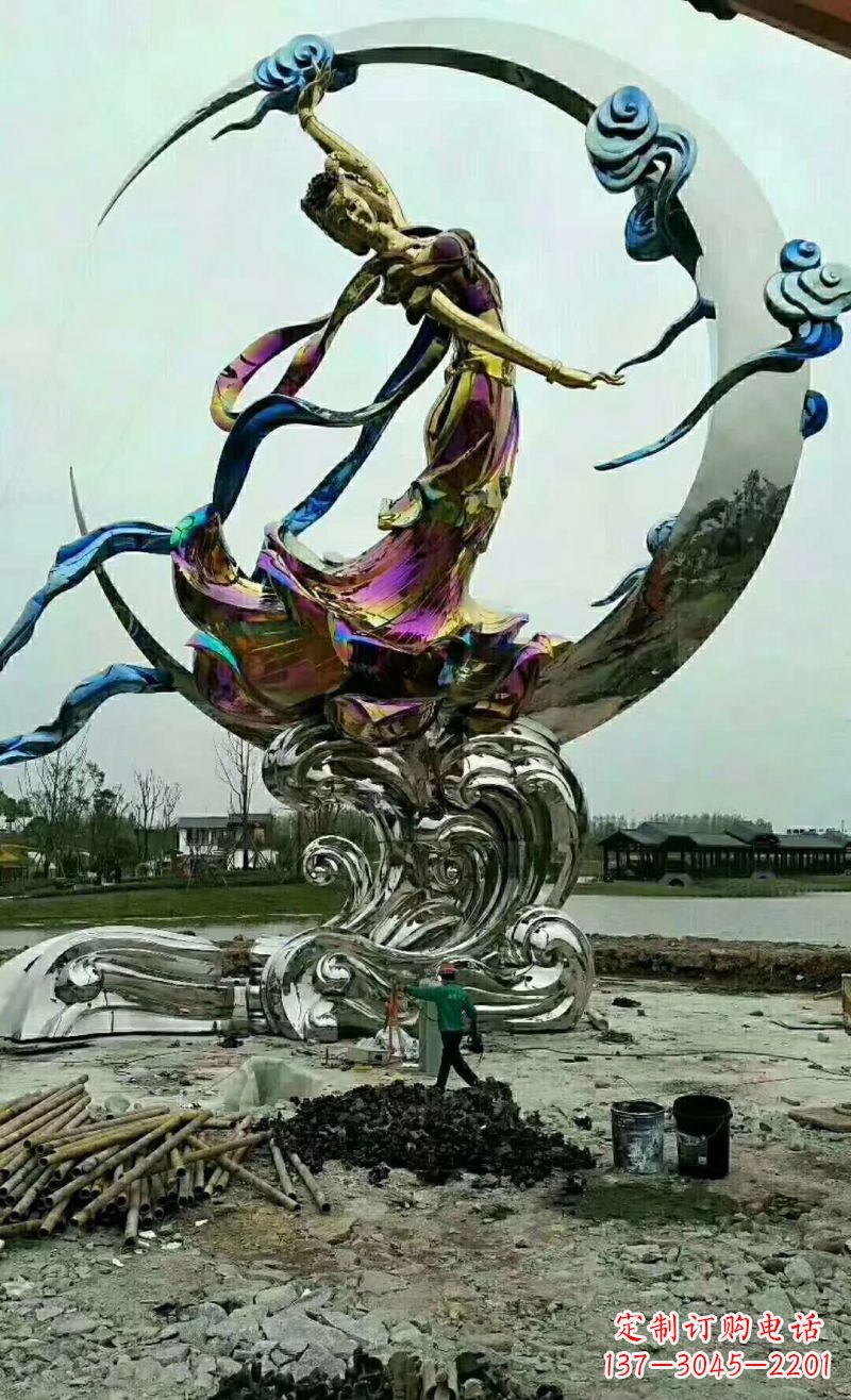 宁波不锈钢嫦娥奔月雕塑1