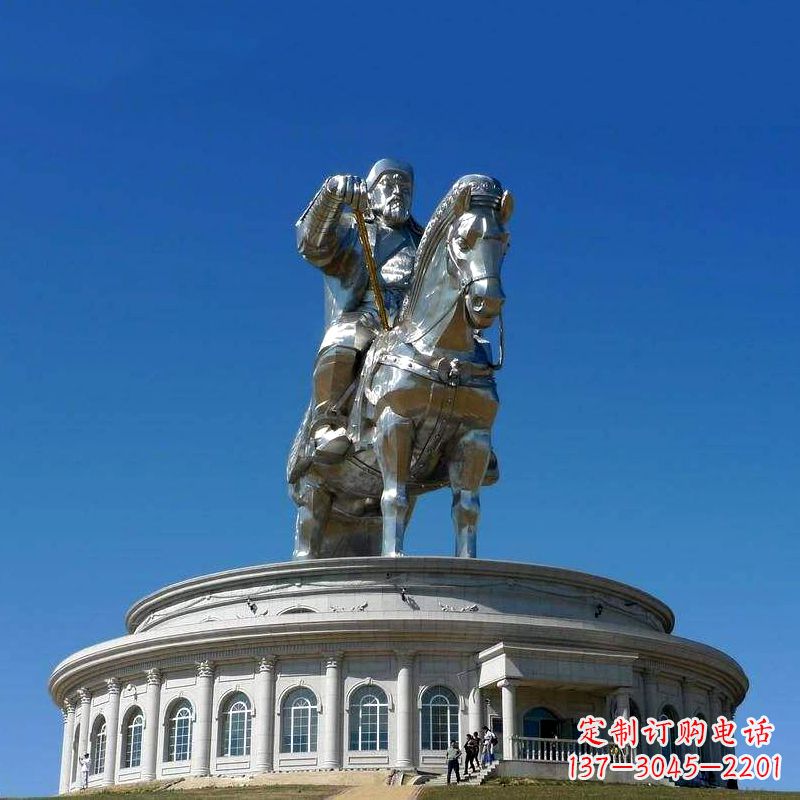 宁波不锈钢成吉思汗雕像-大型景区景点广场人物雕塑