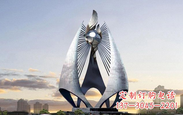 宁波不锈钢城市抽象船帆雕塑设计图